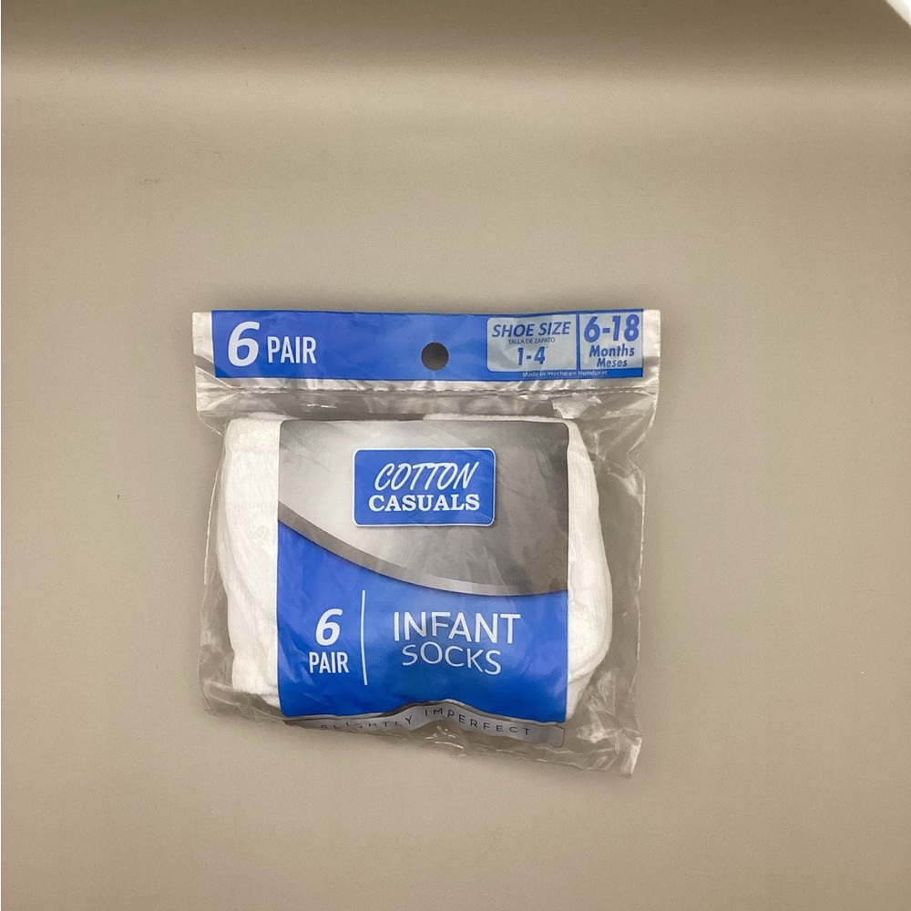 White Infant Socks - 6 Pairs